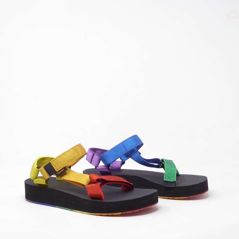 Teva Womens Original Universal Pride Sandal Rainbow Midform Platform Size 7